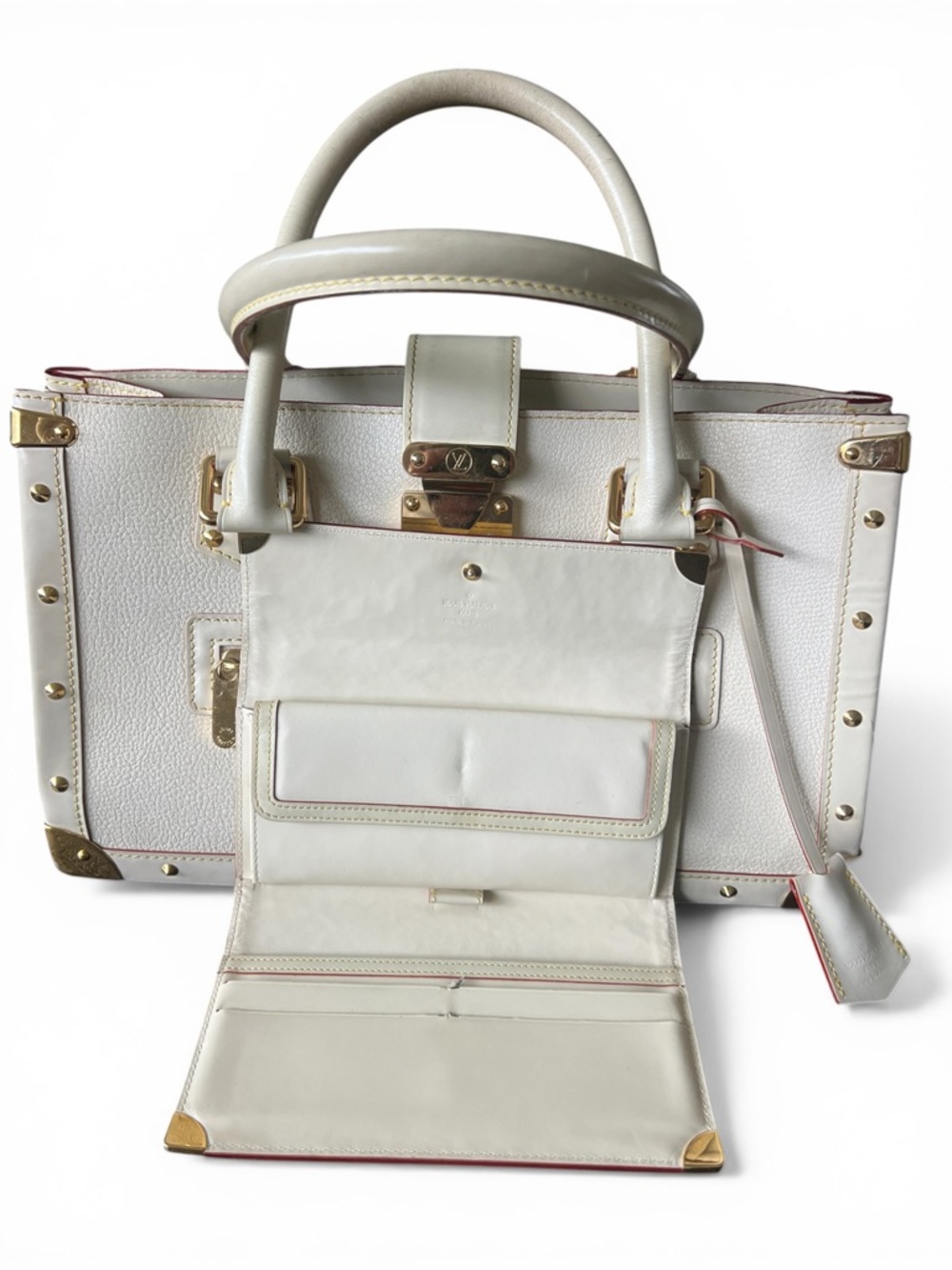 Louis Vuitton Suhali Le Fabuleux White Bag + Wallet Set Authentic Receipt 2005 - Picture 8 of 13